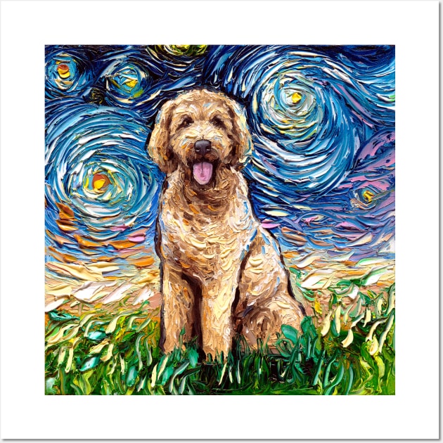 Goldendoodle Night Wall Art by sagittariusgallery